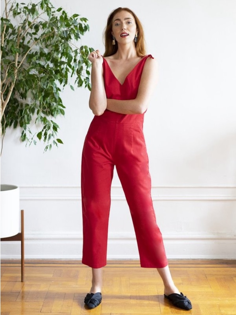 Loup Brick Red Slate Tie Strap Coverall EUC